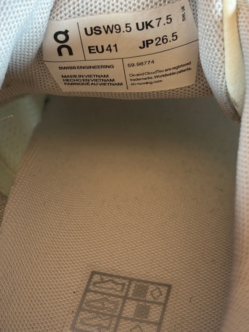 On Cloud 5 running shoes Women's 9.5 Ice / White - Picture 5 of 7
